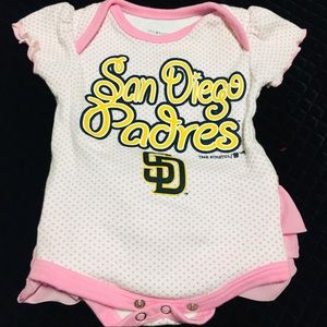 MLB San Diego SD Padres Custom refurbished with Ruffled Bootie 0-3 months
